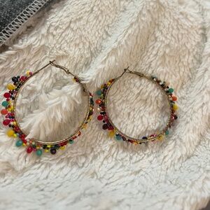 New fun beaded hoop earrings